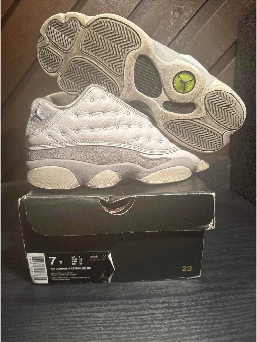 Air Jordan 13 BG Pure Money 310811-100 ~ White ~ Size 7Y